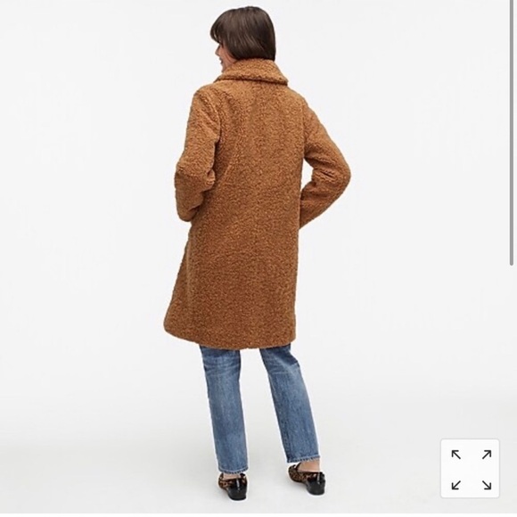 Like new! J. Crew Teddy sherpa Midi lady coat - Caramel - Picture 4 of 14